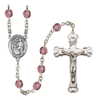 Silver-Plated 6mm Saint Sebastian/Karate Rosary