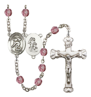 Guardian Angel and Swimming Rosary with Amethyst Beads