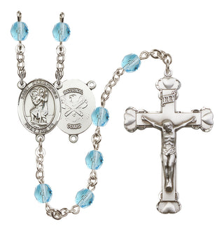 Silver-Plated 6mm Saint Christopher / Nat'l Guard Rosary