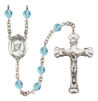 Silver-Plated 6mm Saint Edward the Confessor  Engraved Catholic Rosaries