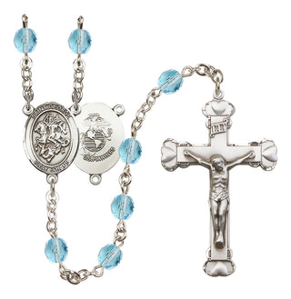 Silver-Plated 6mm Saint George / Marines Rosary