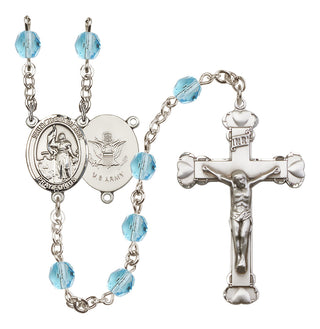 Silver-Plated 6mm Saint Joan of Arc / Army Rosary