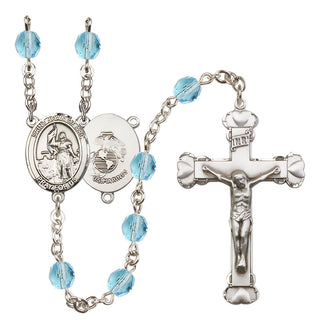 Silver-Plated 6mm Saint Joan of Arc / Marines Rosary