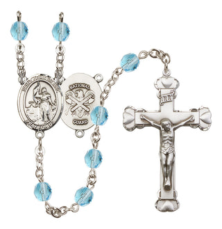 Silver-Plated 6mm Saint Joan of Arc / Nat'l Guard Rosary