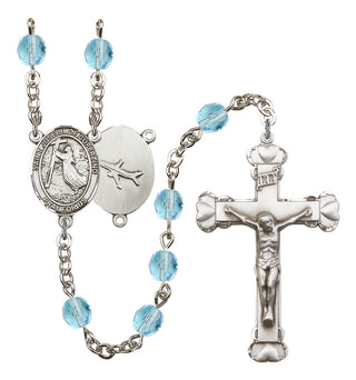 Saint Joseph of Cupertino Rosary with Aqua Beads