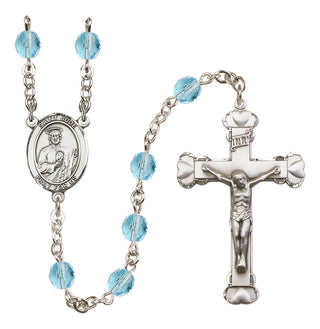 Silver-Plated 6mm Saint Jude Thaddeus  Engraved Catholic Rosaries