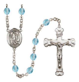 Silver-Plated 6mm Saint Lazarus  Engraved Catholic Rosaries