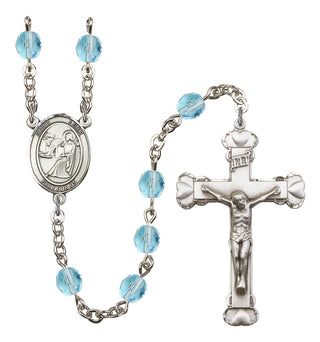 Saint Luke the Apostle Rosary with Aqua Beads