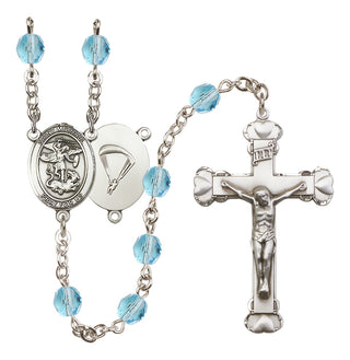 Silver-Plated 6mm Saint Michael / Paratrooper Rosary