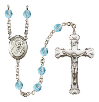 Silver-Plated 6mm Saint Robert Bellarmine  Engraved Catholic Rosaries
