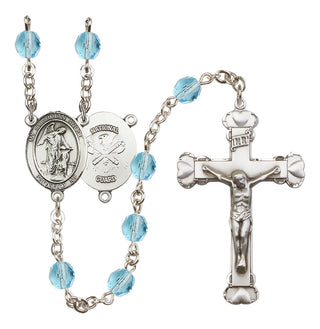 Silver-Plated 6mm Guardian Angel / Nat'l Guard Rosary