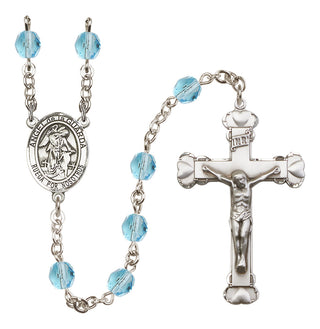 Silver-Plated 6mm Angel de la Guardia  Engraved Catholic Rosaries