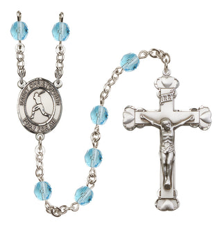 Silver-Plated 6mm Saint Christopher/Baseball Rosary