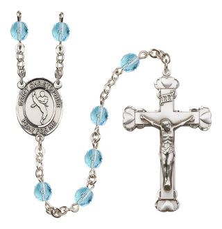 Silver-Plated 6mm Saint Christopher/Martial Arts Rosary