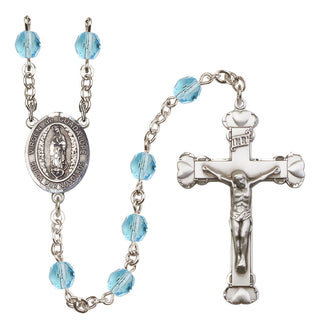 Silver-Plated 6mm Virgen de Guadalupe  Engraved Catholic Rosaries