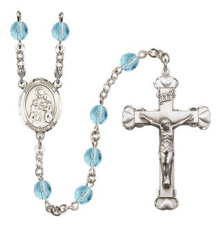 Silver-Plated 6mm Saint Angela Merici  Engraved Catholic Rosaries