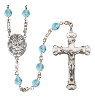 Silver-Plated 6mm Virgen de la Merced  Engraved Catholic Rosaries