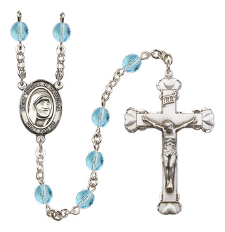 Silver-Plated 6mm Saint Teresa of Calcutta  Engraved Catholic Rosaries