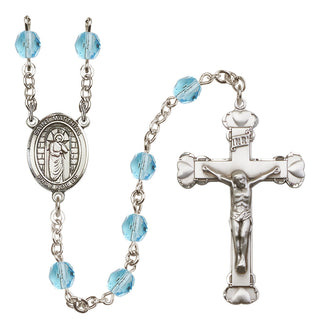 Silver-Plated 6mm Saint Matthias the Apostle  Engraved Catholic Rosaries