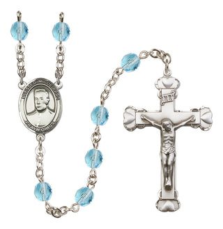 Silver-Plated 6mm Blessed Miguel Pro  Engraved Catholic Rosaries