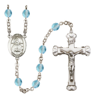 Silver-Plated 6mm Saint Daria  Engraved Catholic Rosaries