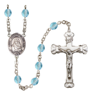 Silver-Plated 6mm Saint Jadwiga of Poland  Engraved Catholic Rosaries