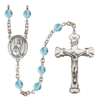 Silver-Plated 6mm Guardian Angel of the World  Engraved Catholic Rosaries