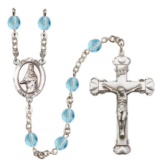 Silver-Plated 6mm Saint Emma Uffing  Engraved Catholic Rosaries