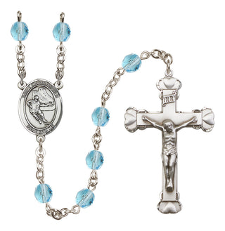 Silver-Plated 6mm Saint Christopher/Hockey Rosary
