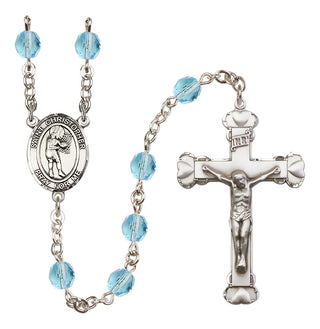 Silver-Plated 6mm Saint Christopher/Basketball-Women Rosary