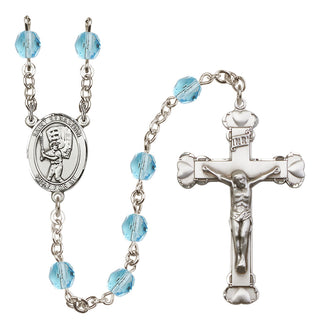 Silver-Plated 6mm Saint Sebastian / Baseball Rosary