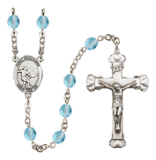 Silver-Plated 6mm Saint Sebastian / Soccer Rosary