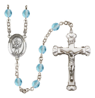 Silver-Plated 6mm Guardian Angel/Baseball Rosary