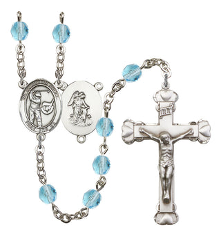Guardian Angel and Golf Rosary with Aqua Beads