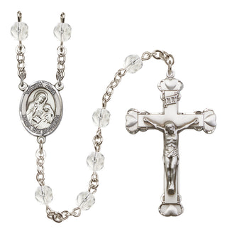 Silver-Plated 6mm Santa Ana  Engraved Catholic Rosaries