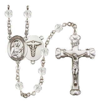 Silver-Plated 6mm Saint Camillus of Lellis / Nurse Rosary