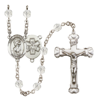 Silver-Plated 6mm Saint Christopher / EMT Rosary