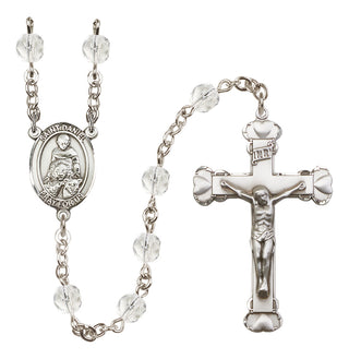 Silver-Plated 6mm Saint Daniel  Engraved Catholic Rosaries