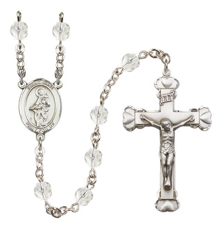 Silver Plated 6mm Fire Polished Saint Jane of Valois Rosary in Crystal