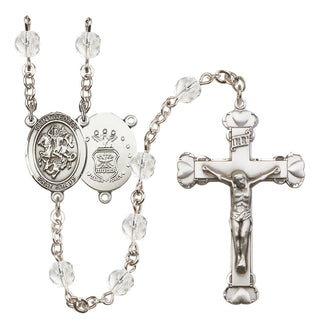 Silver-Plated 6mm Saint George / Air Force Rosary