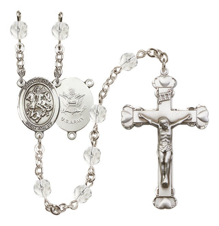 Silver-Plated 6mm Saint George / Army Rosary