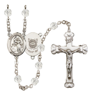 Silver-Plated 6mm Saint Joan of Arc /Coast Guard Rosary