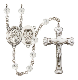 Silver-Plated 6mm Saint Joan of Arc / Nat'l Guard Rosary