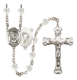 Silver-Plated 6mm Saint Michael / Paratrooper Rosary