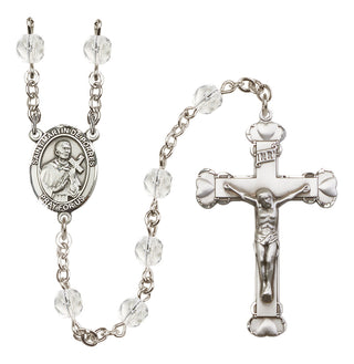 Silver-Plated 6mm Saint Martin de Porres  Engraved Catholic Rosaries