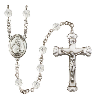 Silver-Plated 6mm Saint Peter the Apostle  Engraved Catholic Rosaries