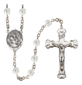 Silver Plated 6mm Fire Polished San Ramon Nonato Rosary in Crystal