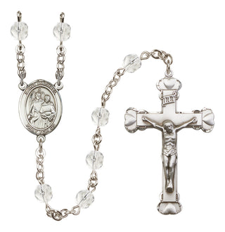 Silver-Plated 6mm Saint Raphael the Archangel  Engraved Catholic Rosaries