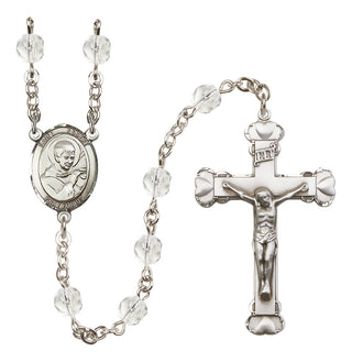 Silver-Plated 6mm Saint Robert Bellarmine  Engraved Catholic Rosaries