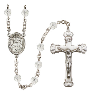 Silver-Plated 6mm Scapular  Engraved Catholic Rosaries
